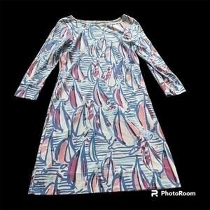 Lilly Pulitzer coastal sailboat pastel colored dress